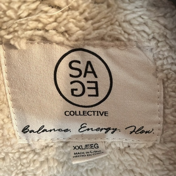 SAGE shacket women’s XXL purple checkered thick Sherpa-like lining - Picture 4 of 14